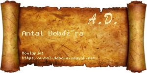 Antal Debóra névjegykártya
